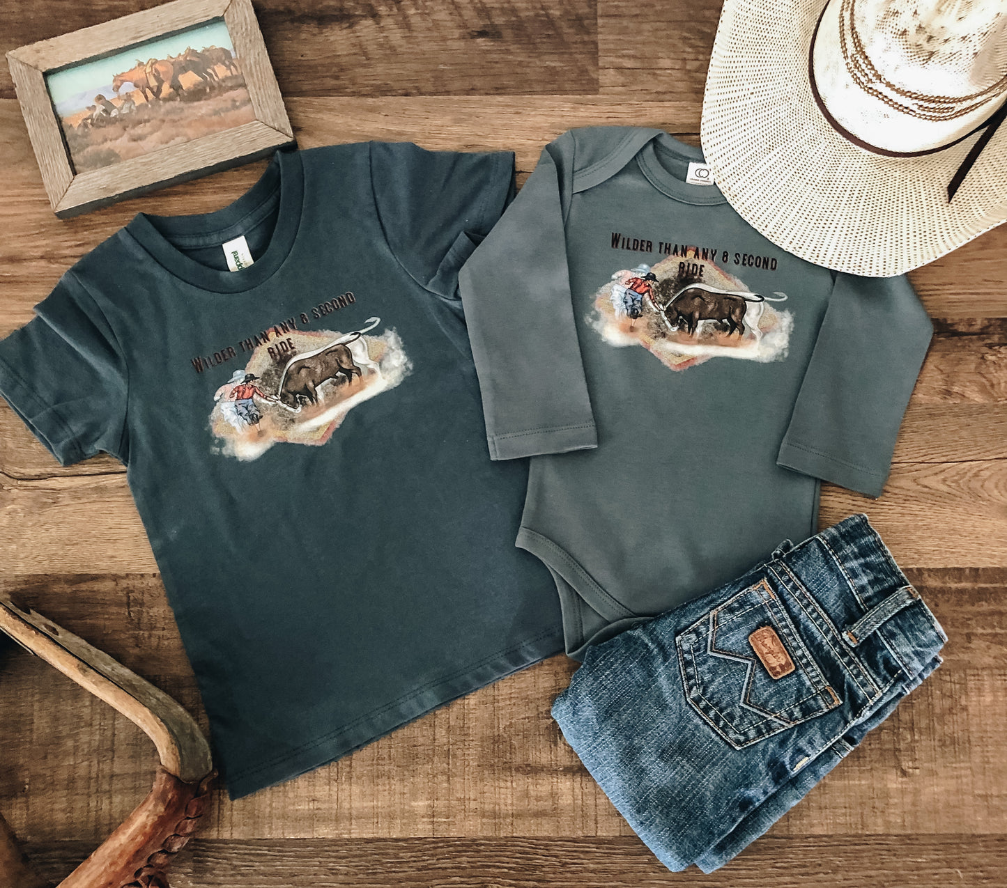 Wilder Than Any 8 Second Ride (Baby, Toddler, & Youth) - Navy
