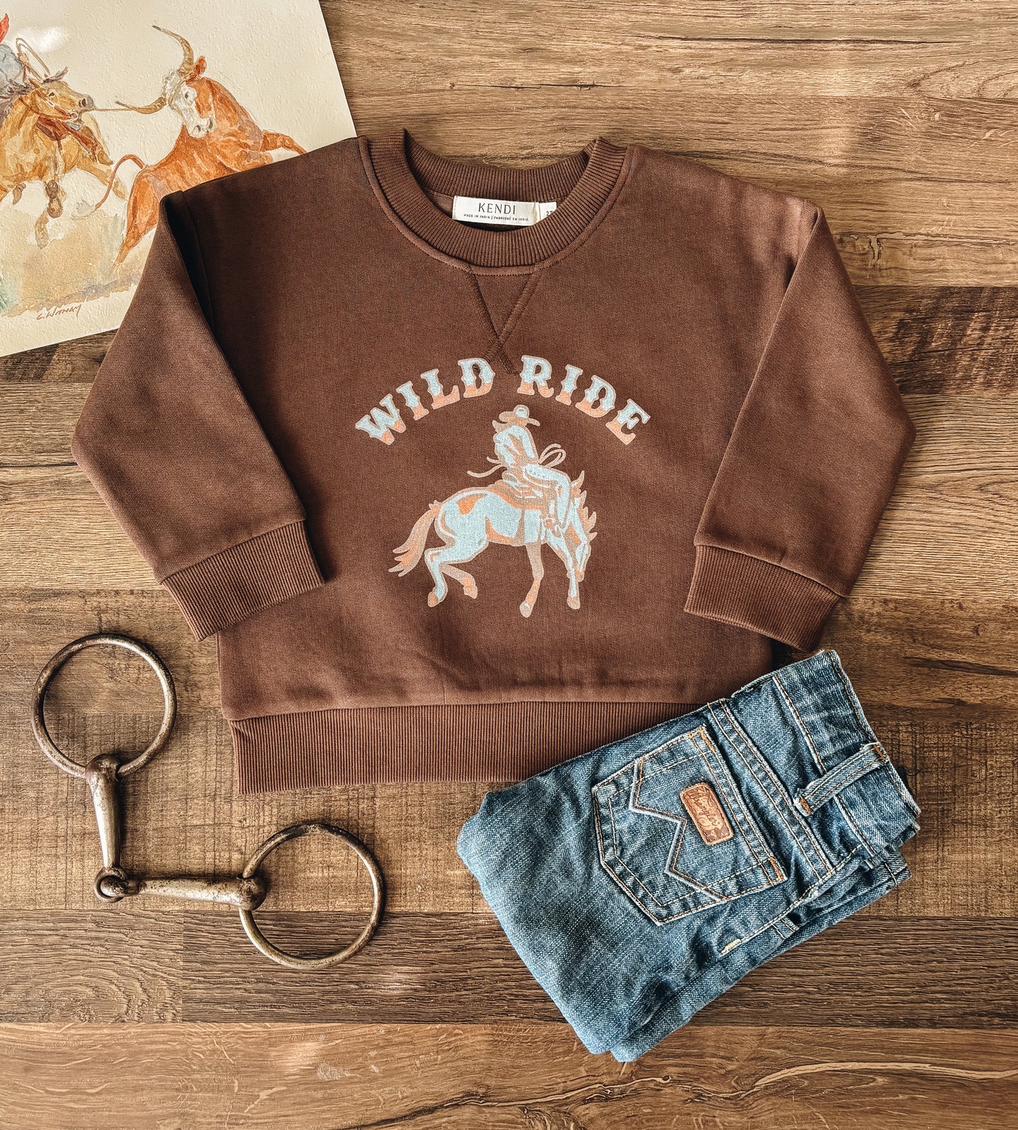 Wild Ride Crewneck Sweatshirt (2T) - Chestnut