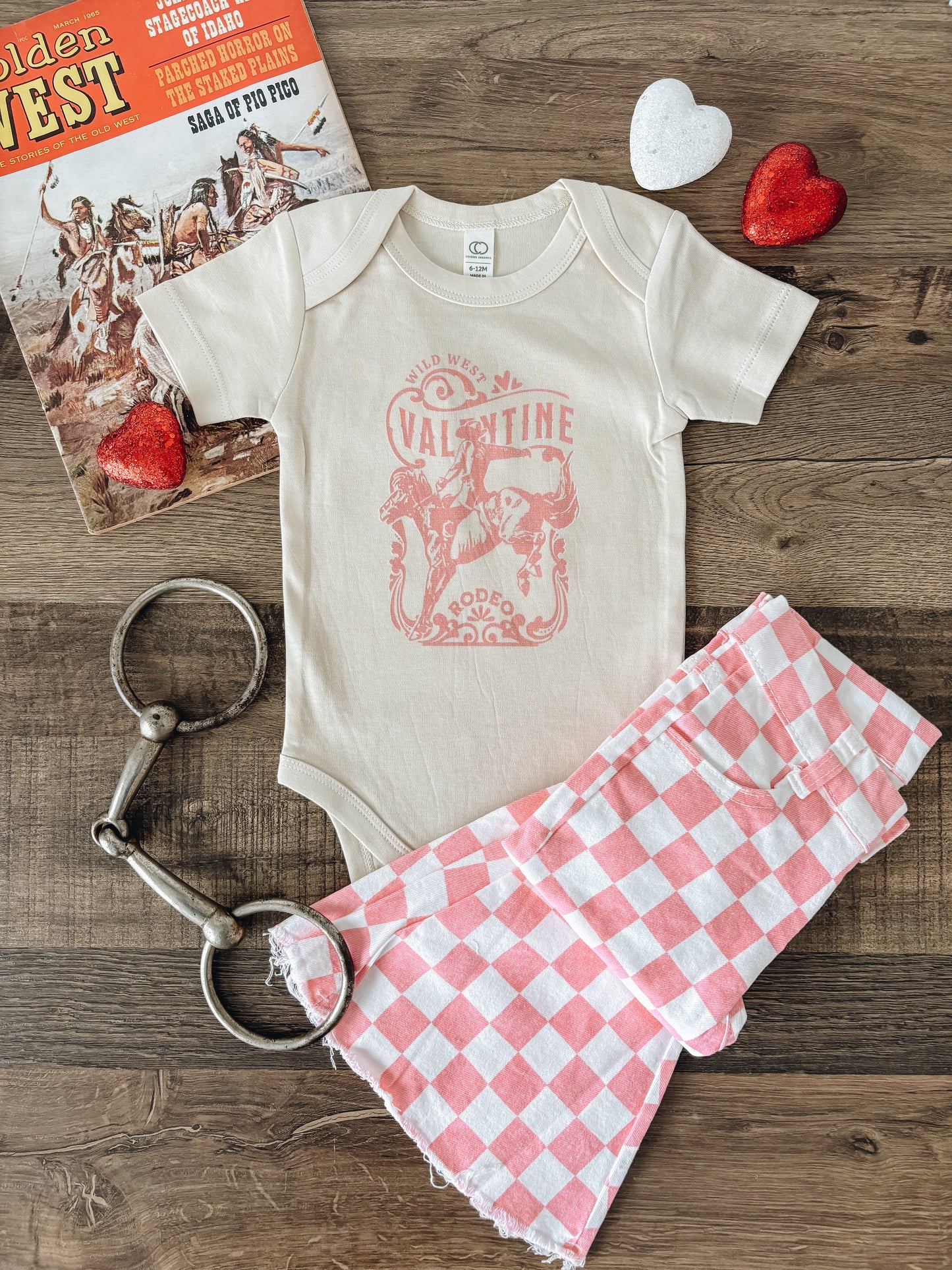 Wild West Valentine Pink (Baby, Toddler, & Youth). - Natural (6-12M)