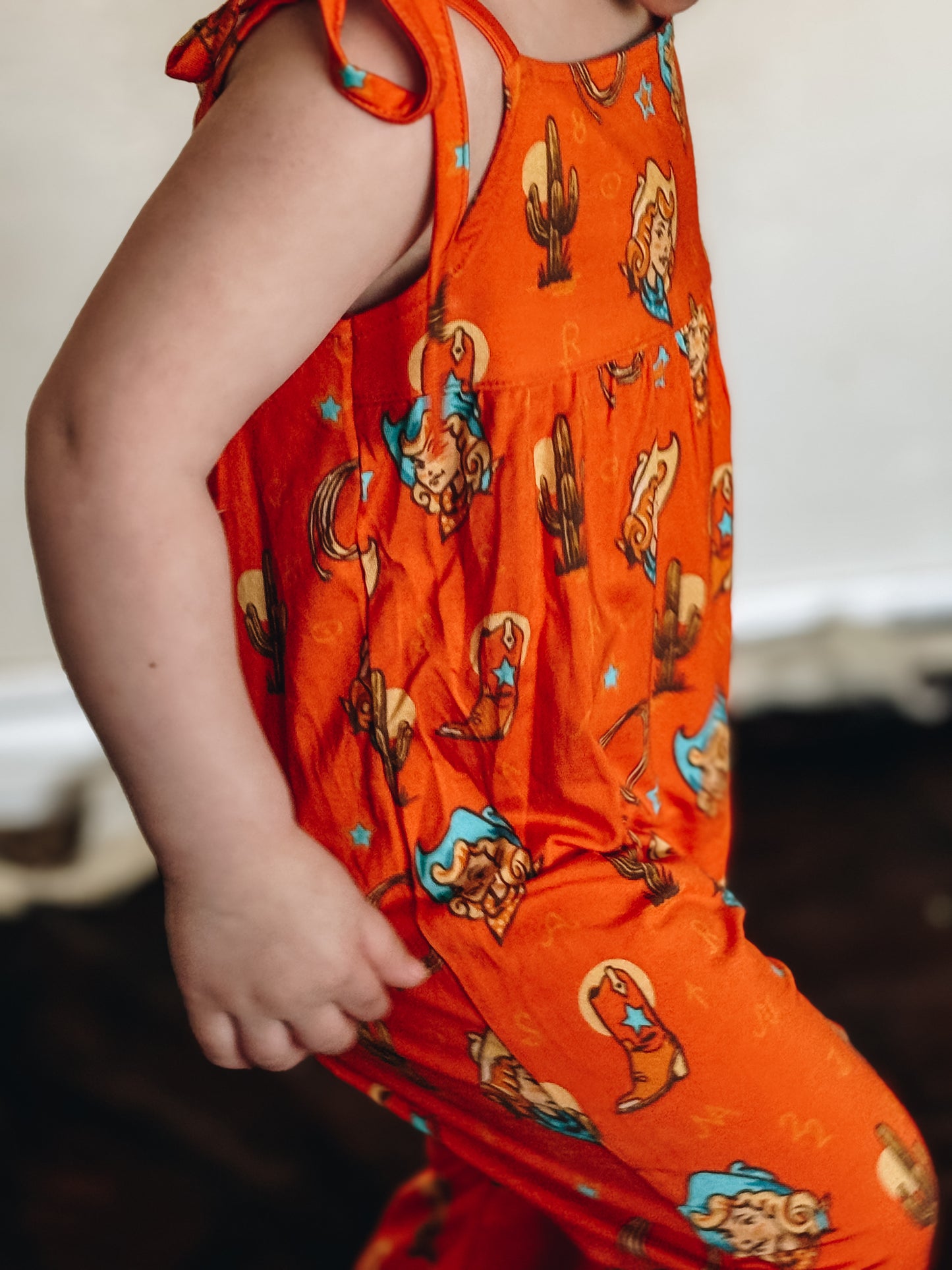 Vintage Cowgirl Bamboo Pants Romper (Baby, Toddler, & Youth)