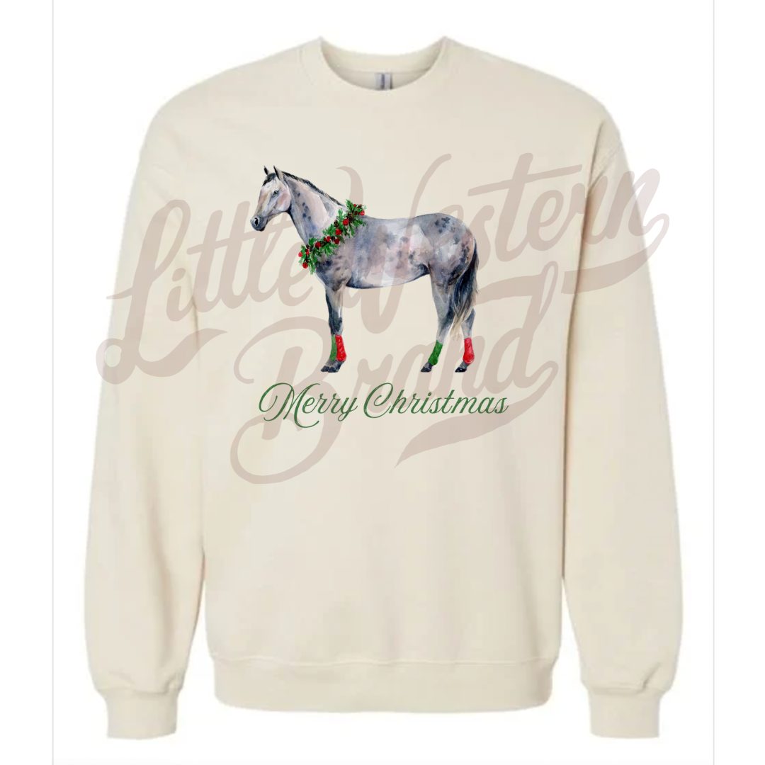 Christmas Grey Crewneck Sweatshirt (Adult) - Off White