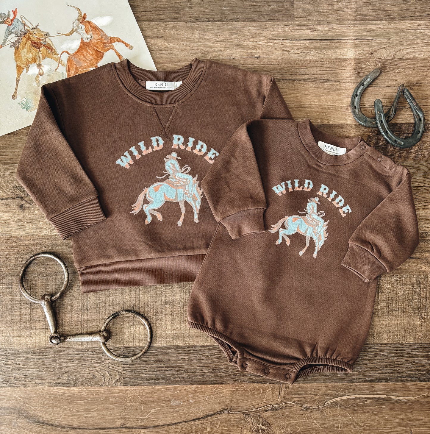 Wild Ride Crewneck Sweatshirt (2T) - Chestnut