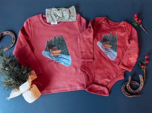 Dashing Through The Snow - With Cowdogs in the Sleigh! (3-6M, & 18M)