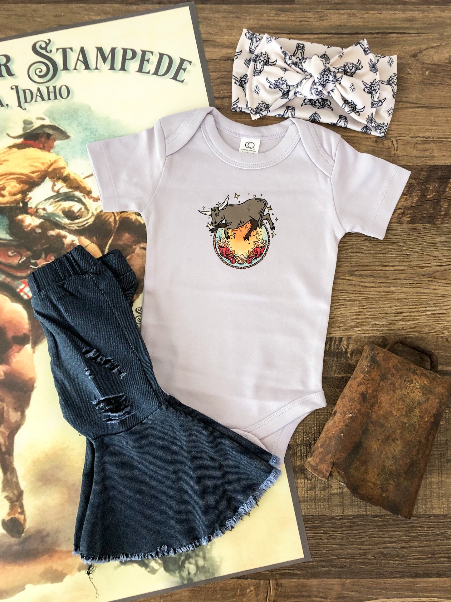 Dolly Pleated Denim Bell Bottoms (Baby)