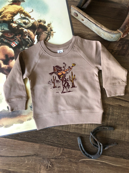 Rearing Horse Pullover (6-12M) - Truffle