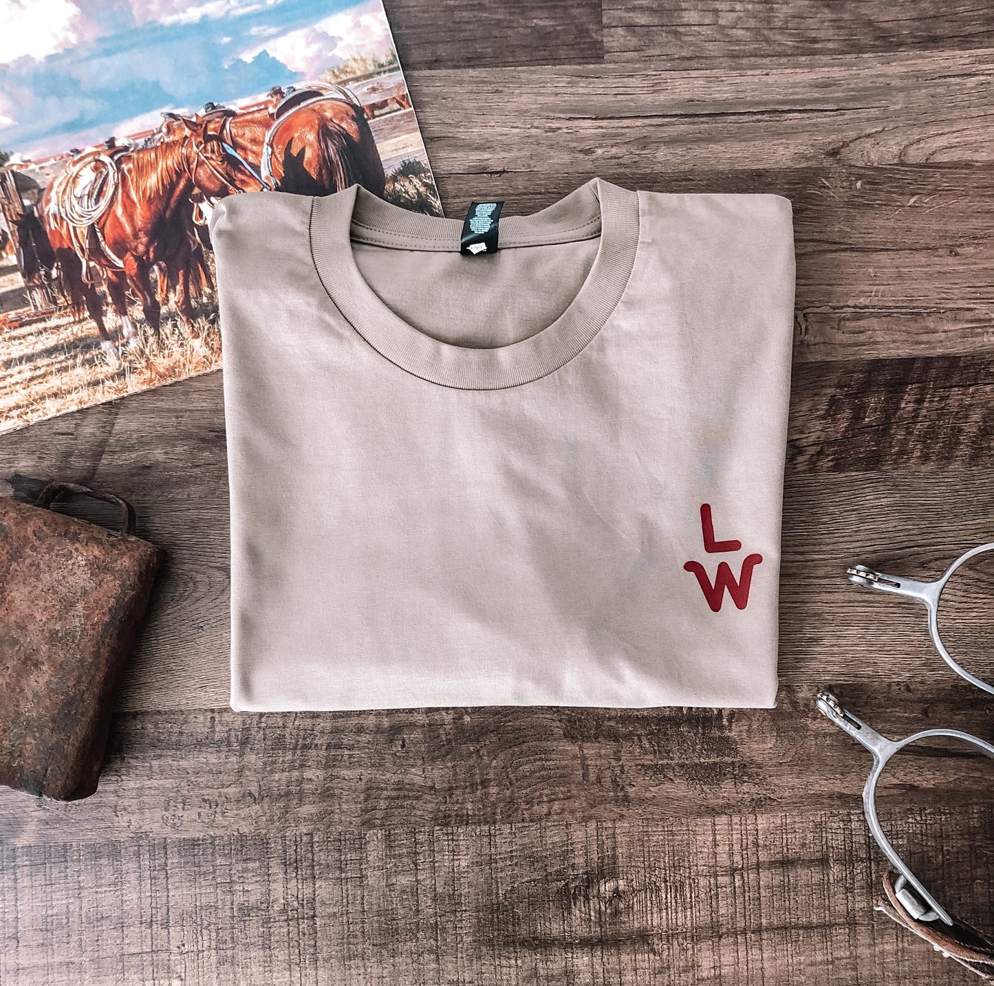 LWB Calligraphy Logo tee - (Adult) Sand