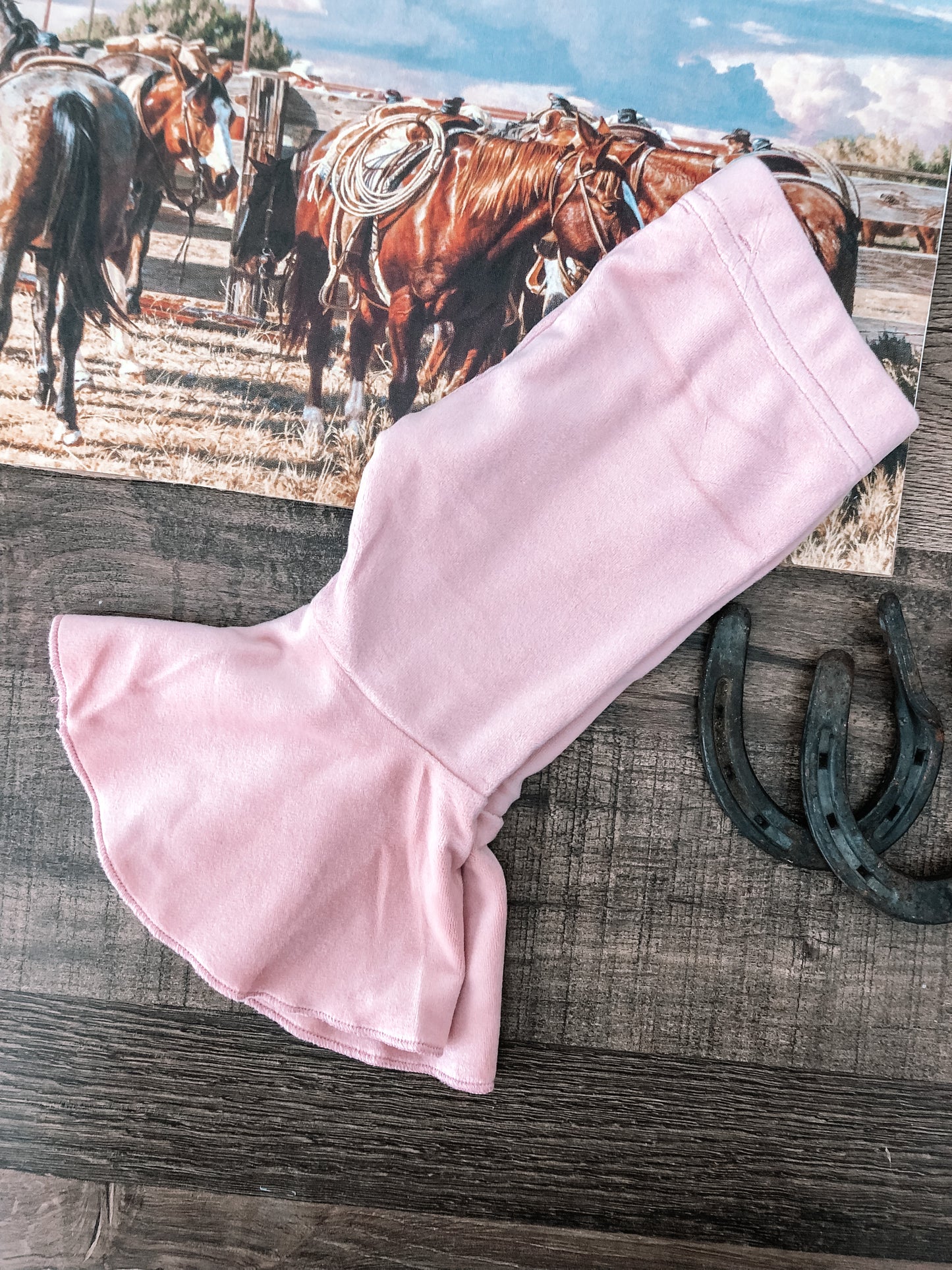 Lollipop Pink Velour Bell Bottoms (Baby)