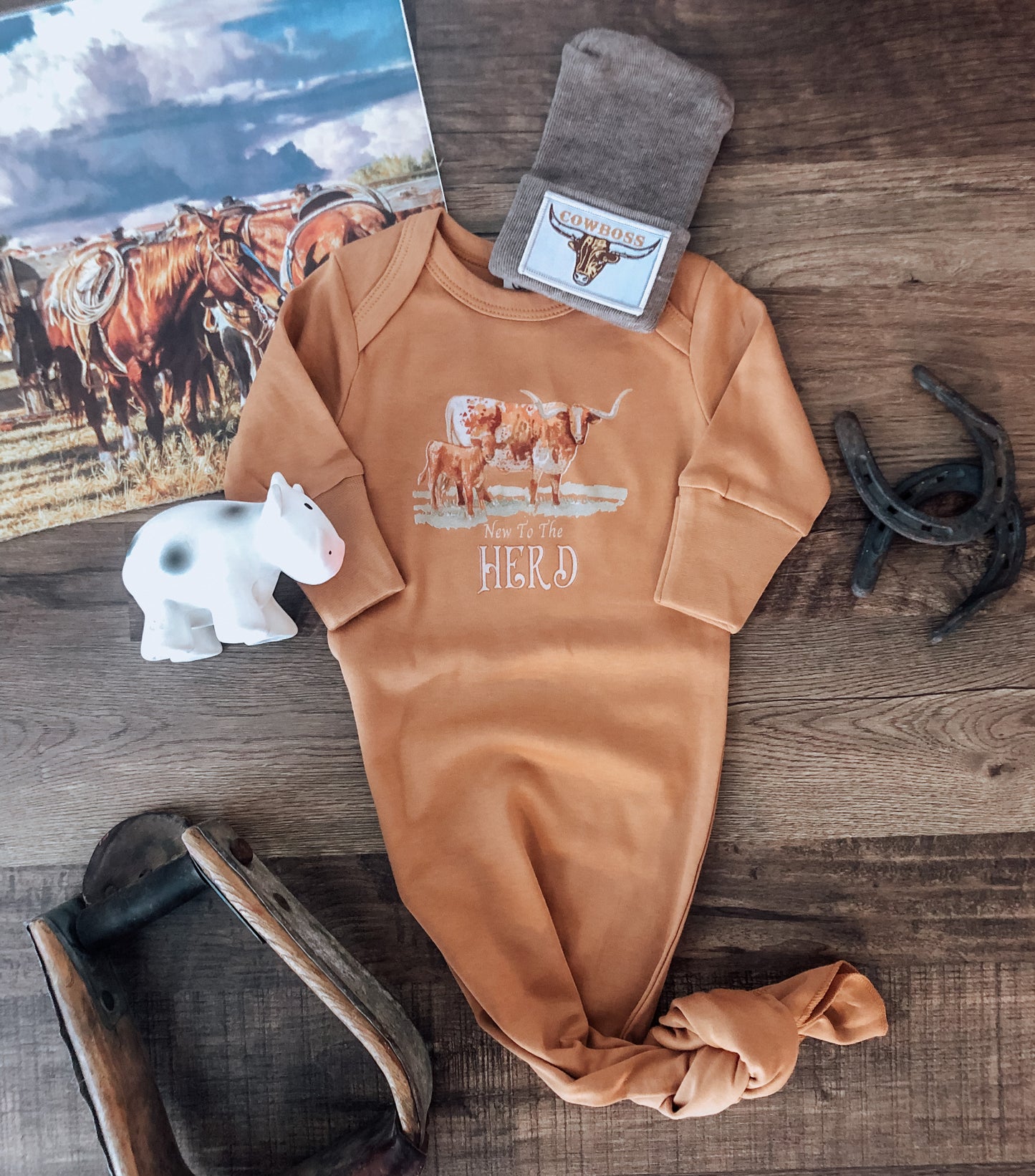 New To The Herd Longhorn gown - Ginger