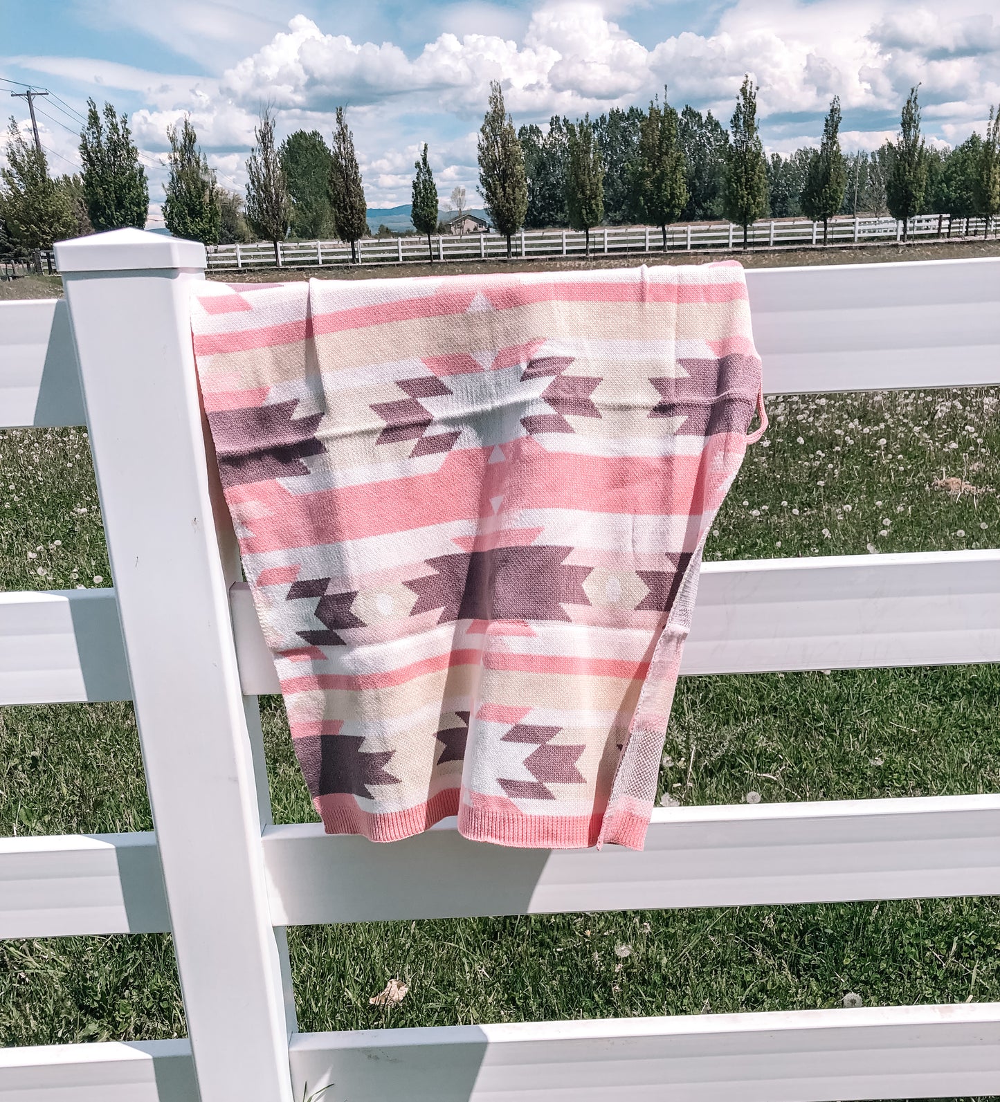 Pink Himalayan Aztec Baby Blanket