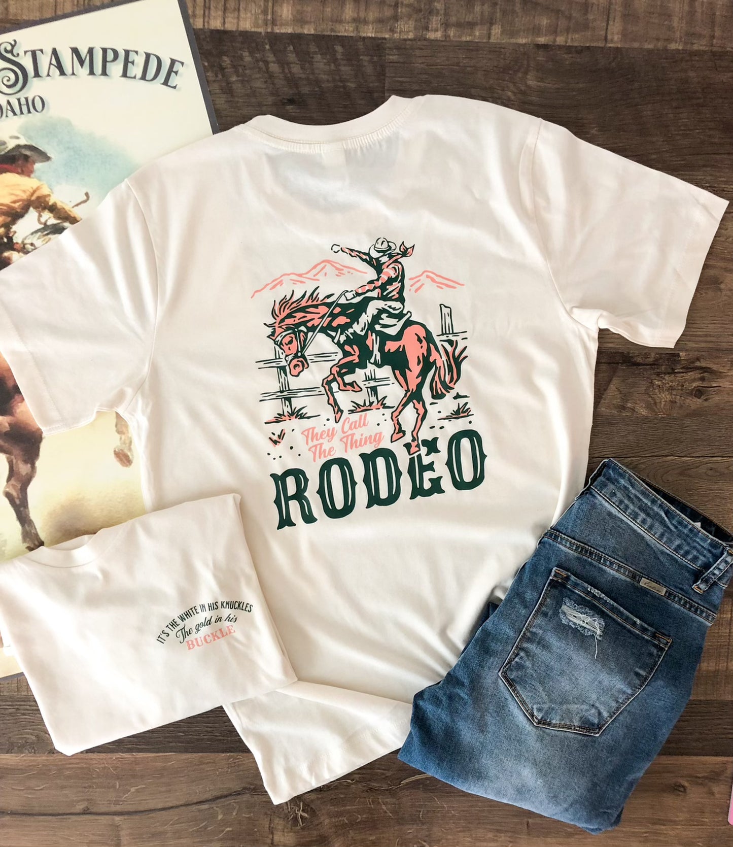 They Call The Thing Rodeo Adult Tee (Adult Medium) - Ecru