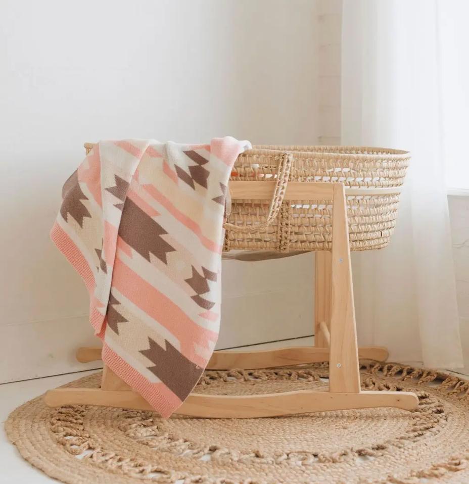 Pink Himalayan Aztec Baby Blanket