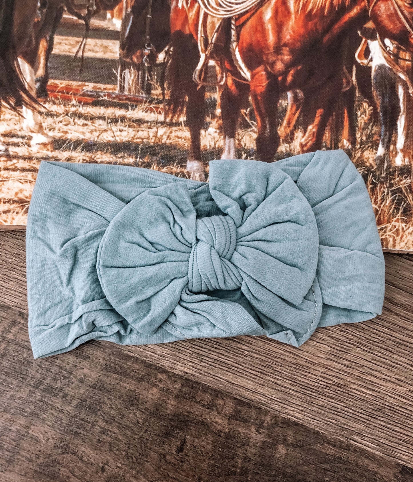 Dusty Blue Nylon Bow