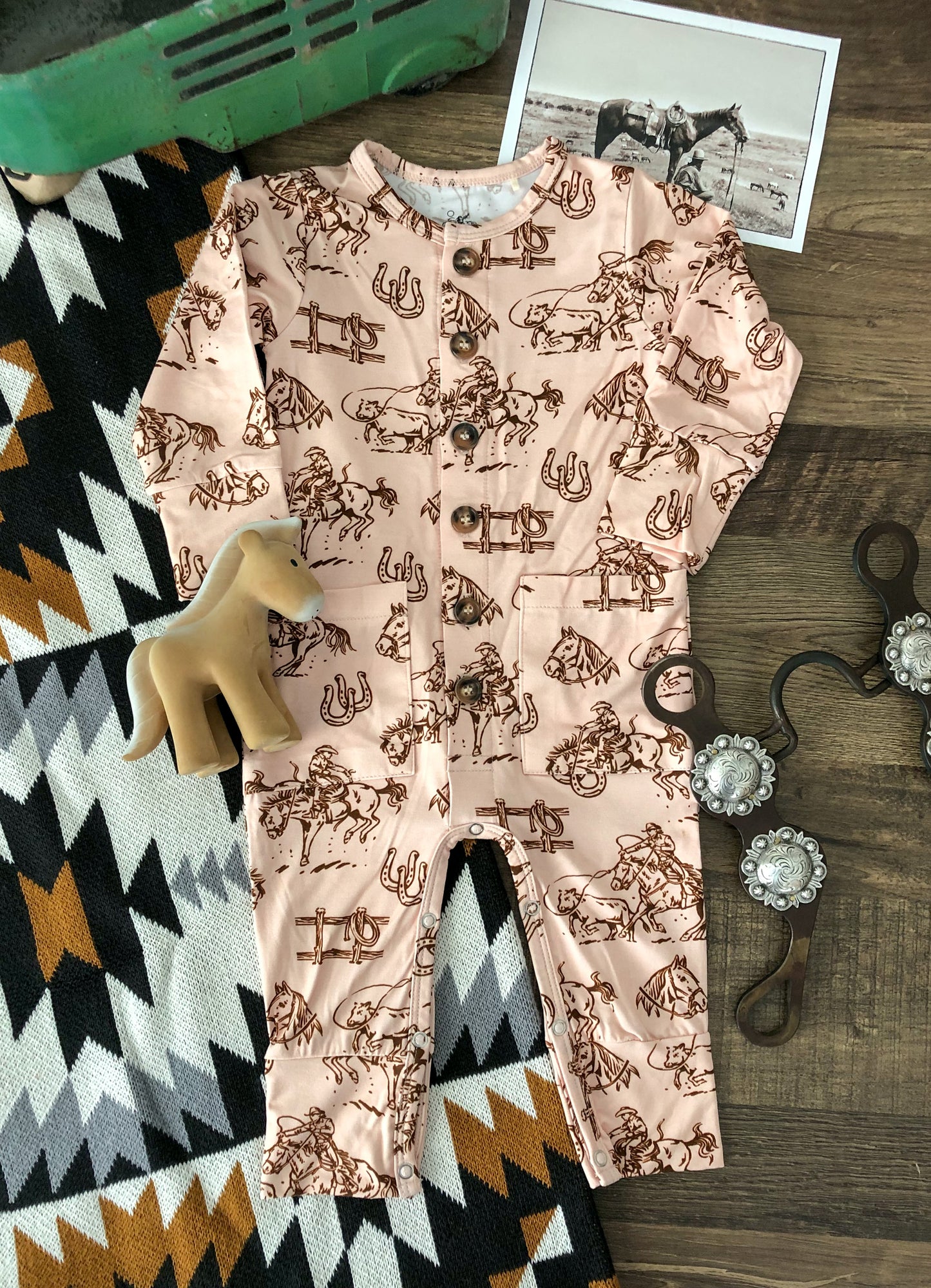 The Cowboy Way Bamboo Romper (Baby) - Short Sleeve & Long Sleeve