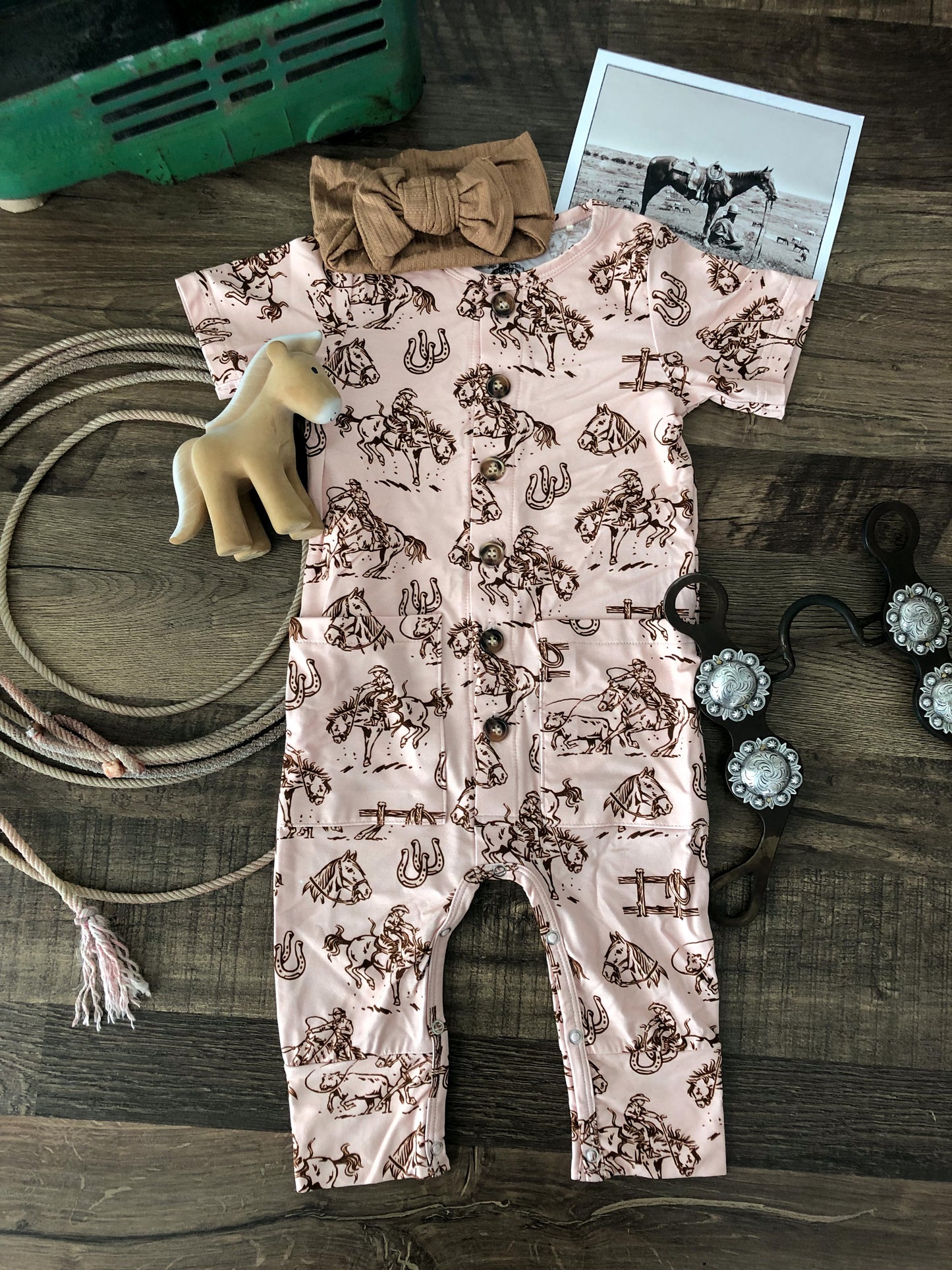 The Cowboy Way Bamboo Romper (Baby) - Short Sleeve & Long Sleeve