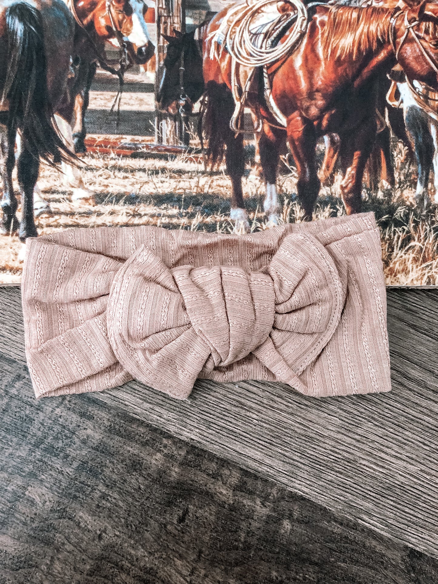 Walnut Knit Headband Bow