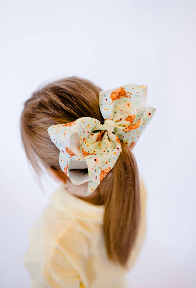 Highland Floral Hair Bow Clip
