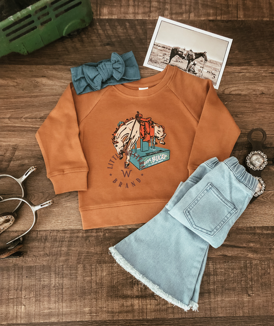 Bucky the Bronco Pullover (3-6M) - Ginger