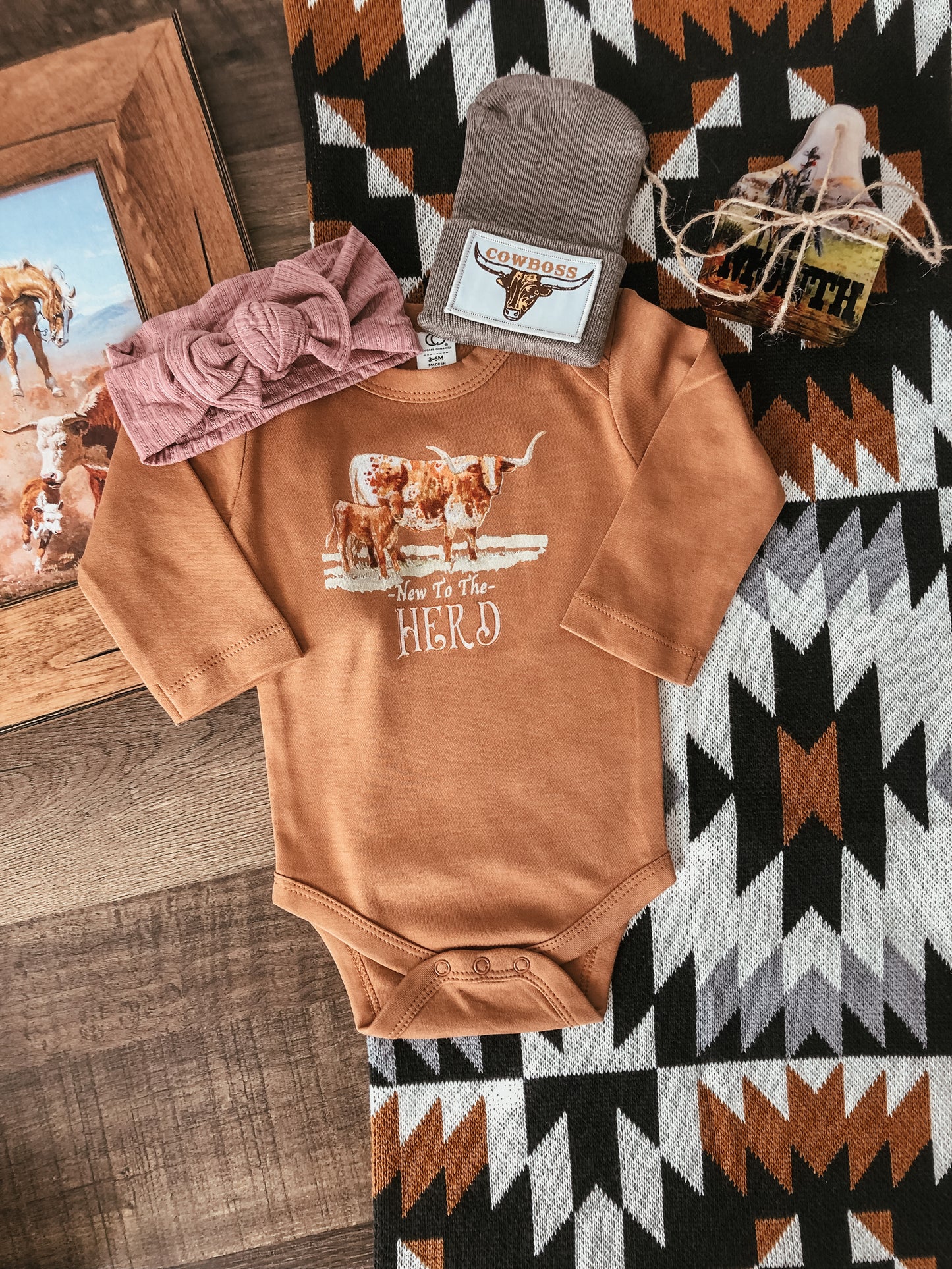 New To The Herd - Longhorn Bodysuit (ginger)