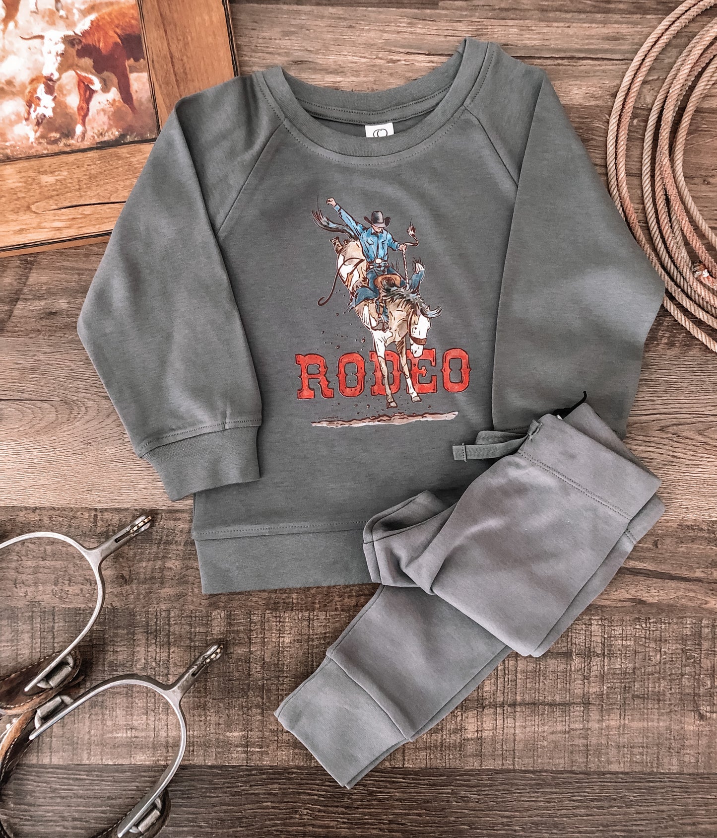 Rodeo Bronc Pullover (6-12M & 18-24M) - Pewter