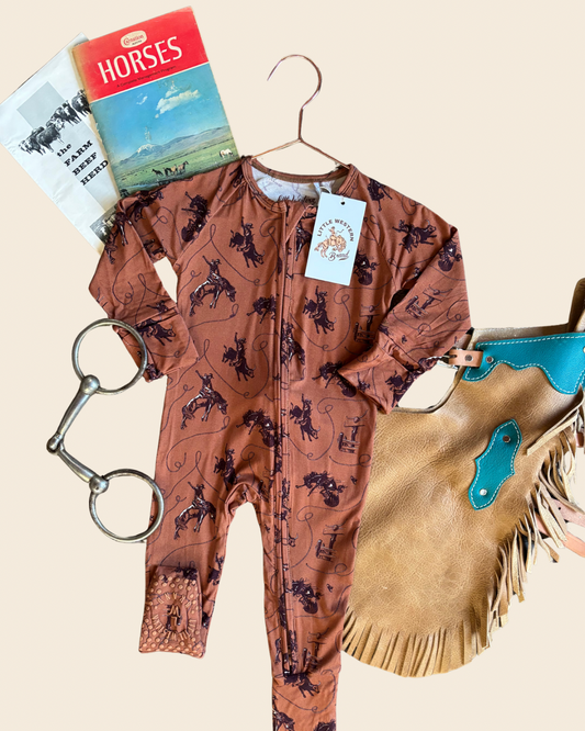 Retro Rodeo Bamboo Footed Sleeper (Baby)