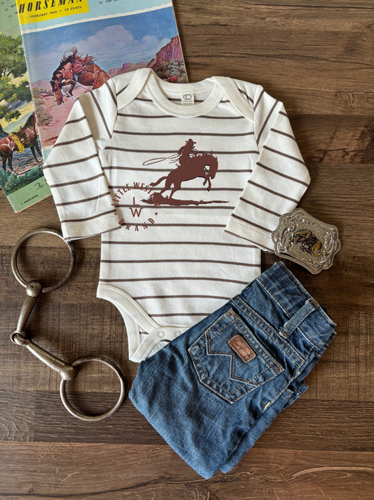 Wild & Free Stripe Long Sleeve (Baby & Toddler) - Taupe