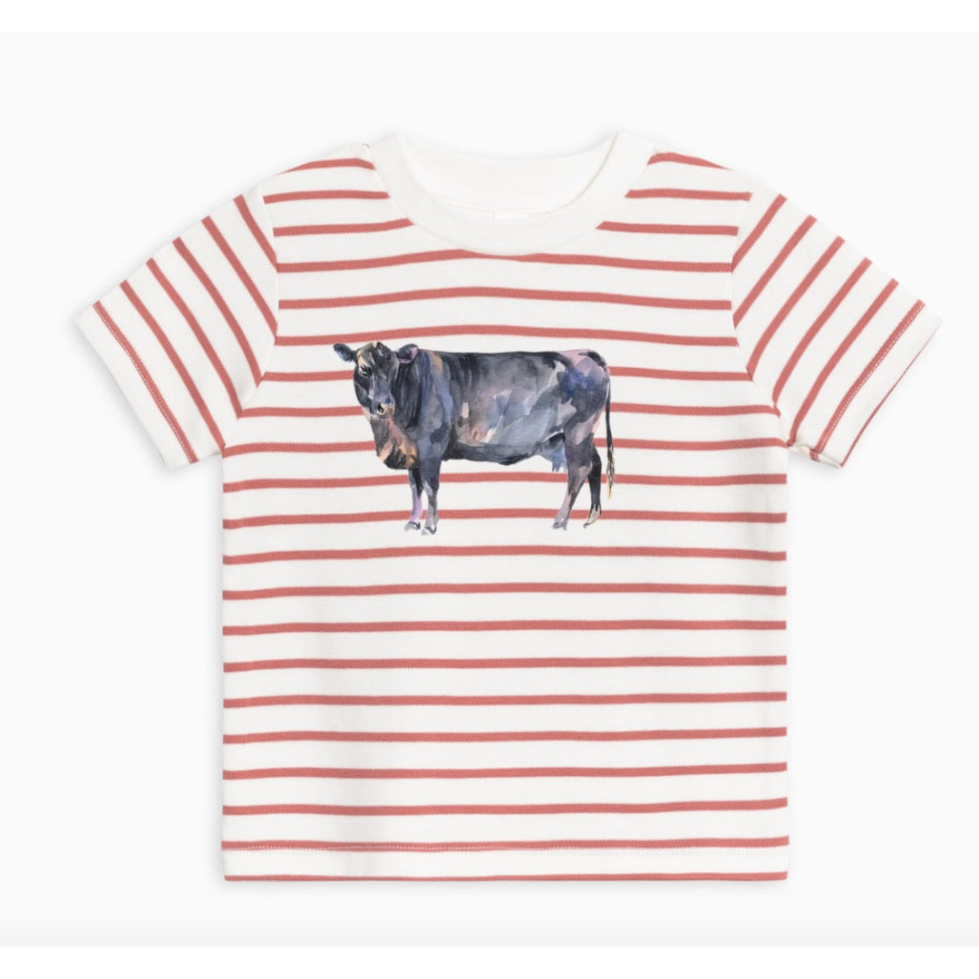 Angus Stripe Bodysuit & Tee (Baby & Toddler) - Berry