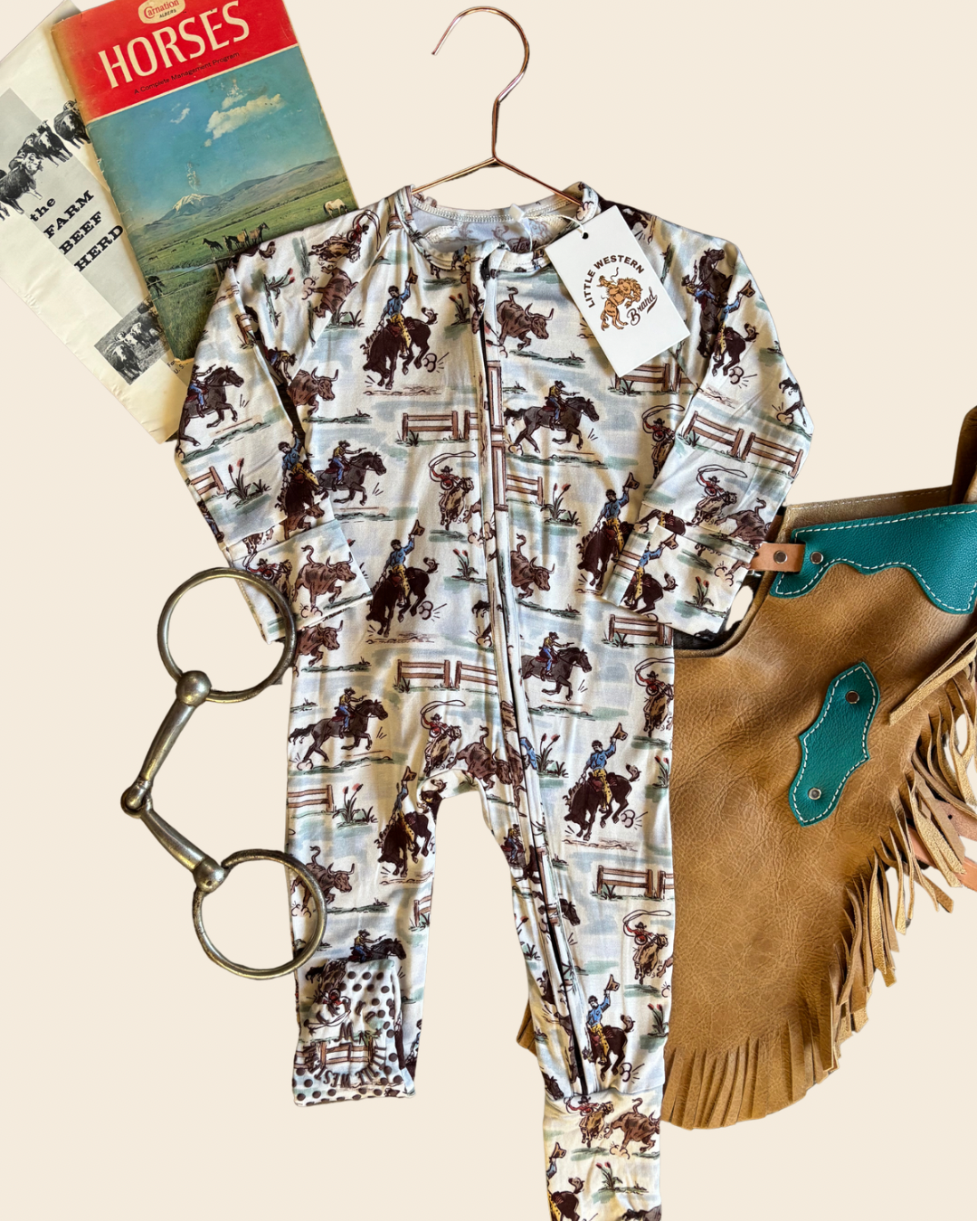 Hold Yer Horses Bamboo Footed Sleeper (Baby)