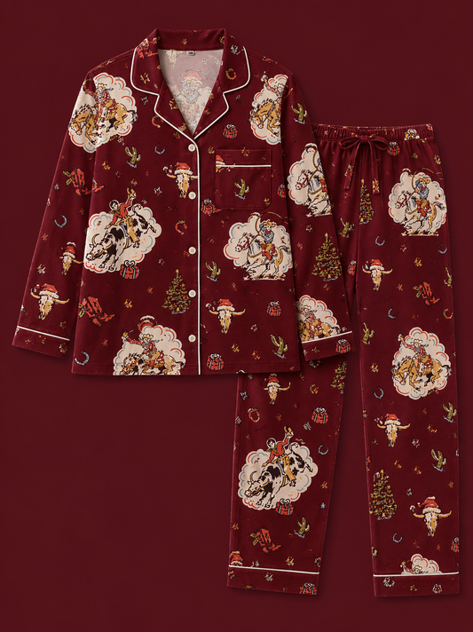 A Vintage Buckaroo Christmas Long Sleeve Loungewear (Adult)
