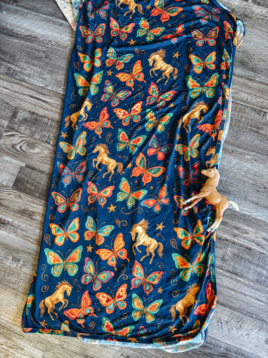 The Butterfly Bronc Swaddle Blanket