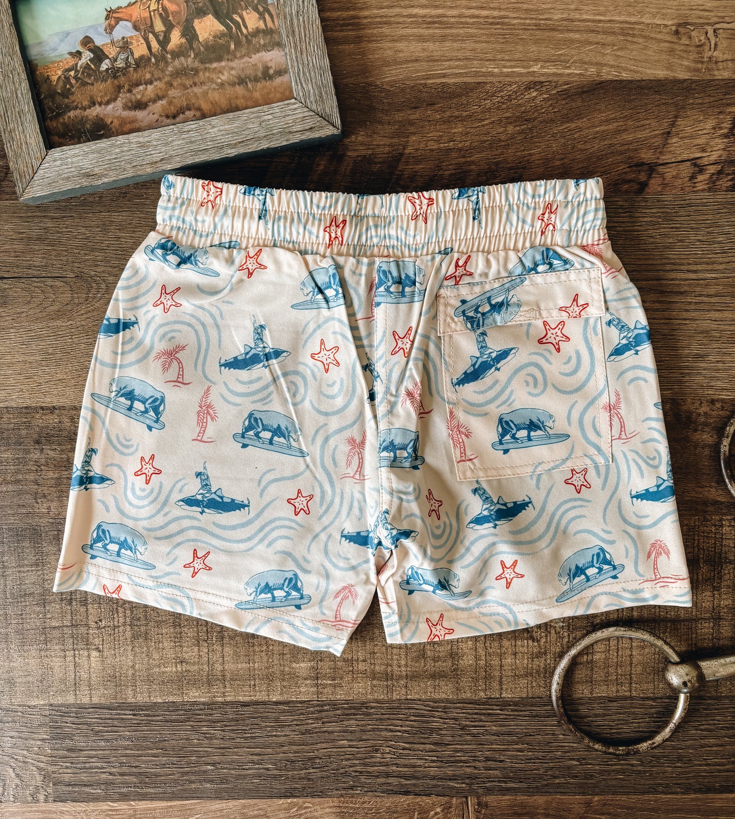 Surfing Bull Boy's swim Trunks (Baby, Toddler, and Youth)