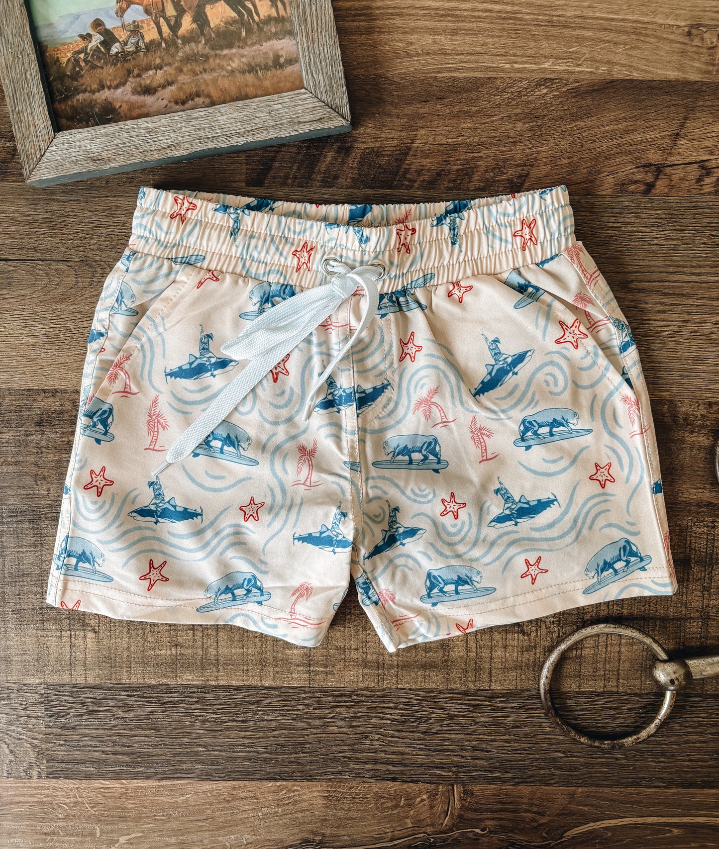 Surfing Bull Boy's swim Trunks (Baby, Toddler, and Youth)