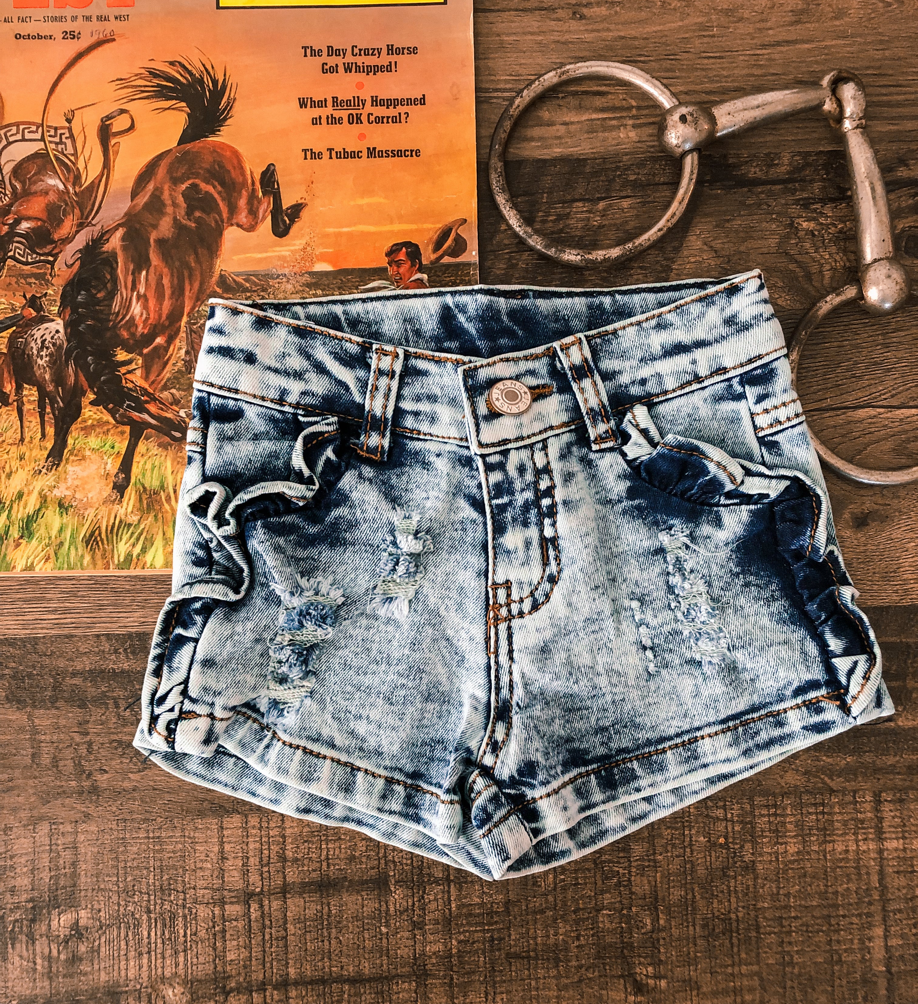 Distressed Acid Wash Denim Shorts (Baby, Toddler, & Youth) – The