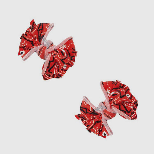 Red Bandana Clip Bows