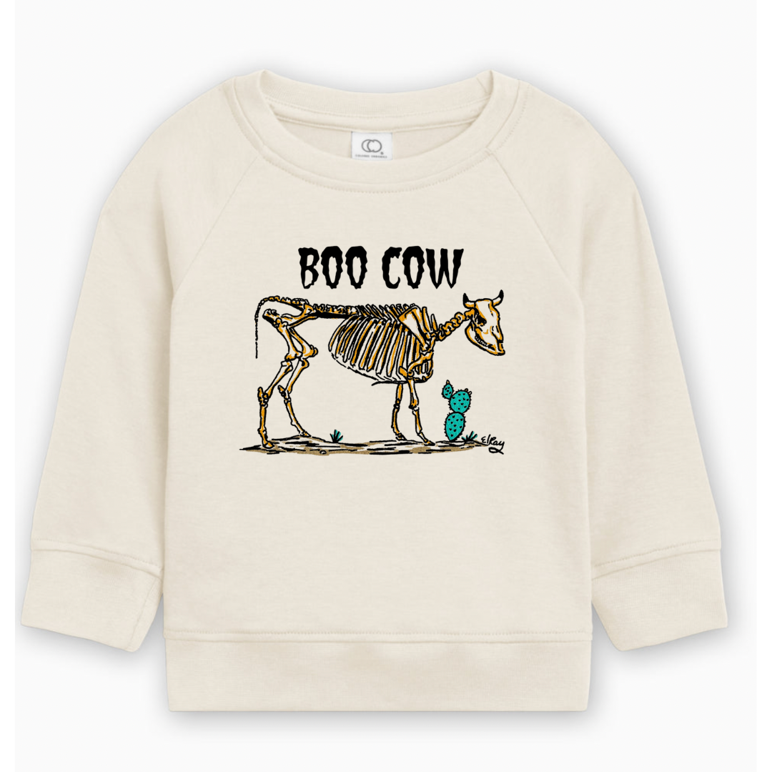 Boo Cow Pullover (Baby & Toddler) - Natural