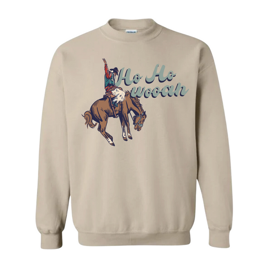 Broncy Santa Crewneck Sweatshirt (Adult) - Sand