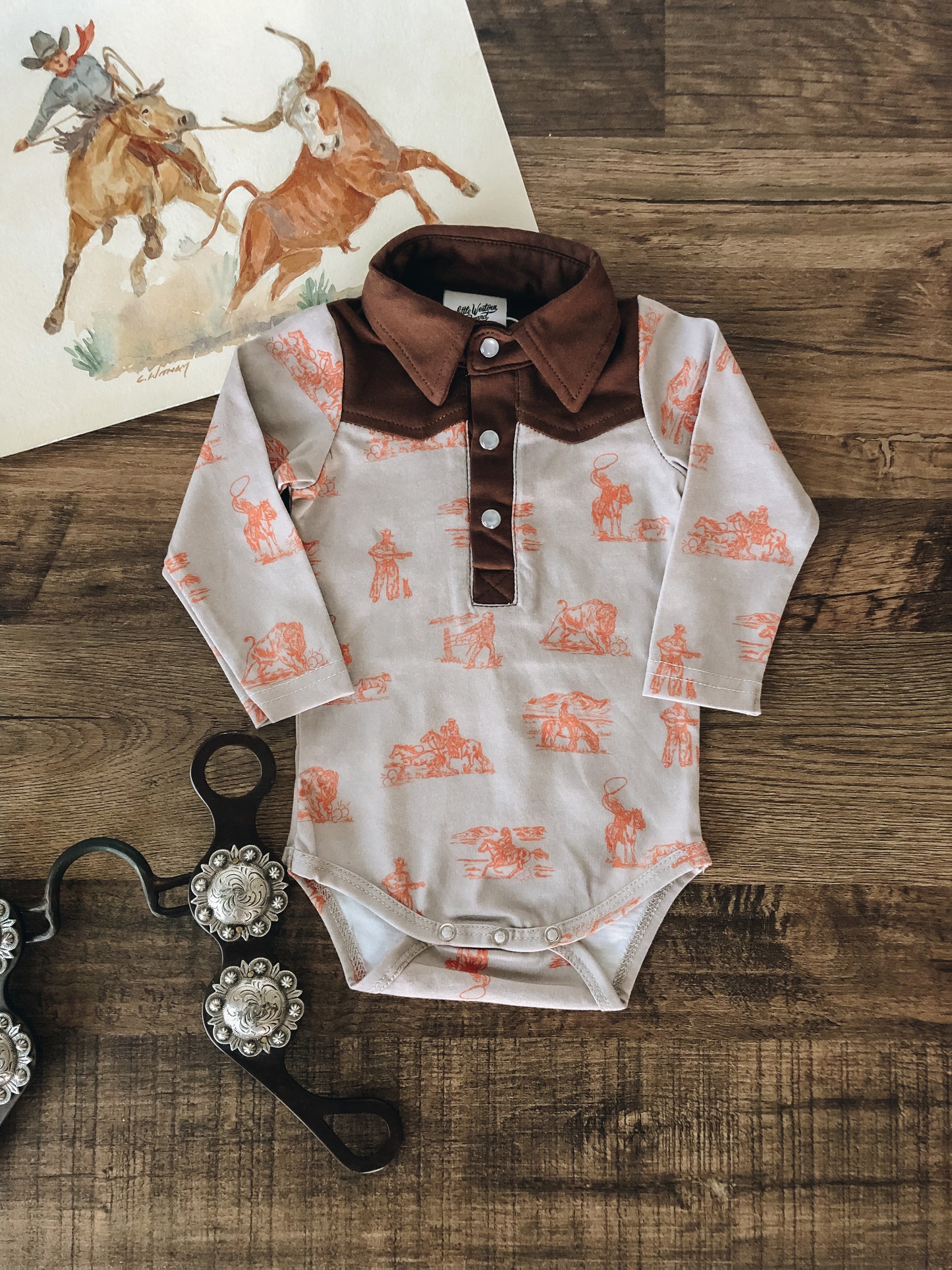 Buffalo Round-Up Organic Cotton Western Bodysuit (Baby)