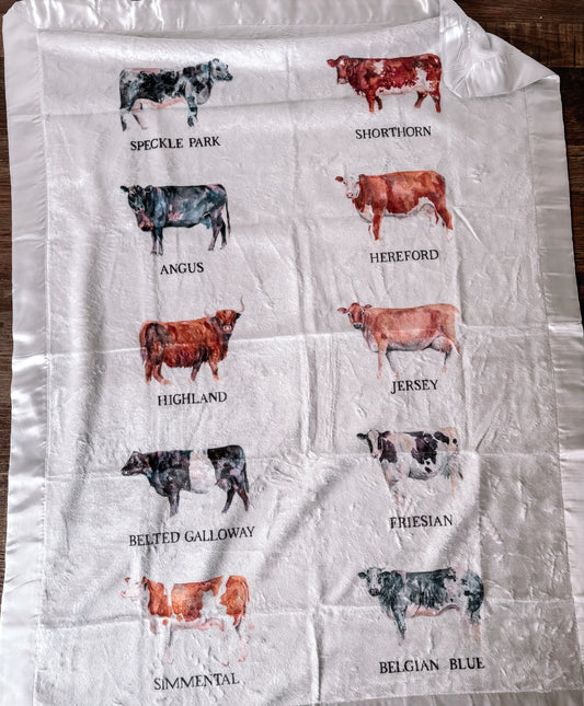 Cattle Breeds Minky Blanket (Baby)