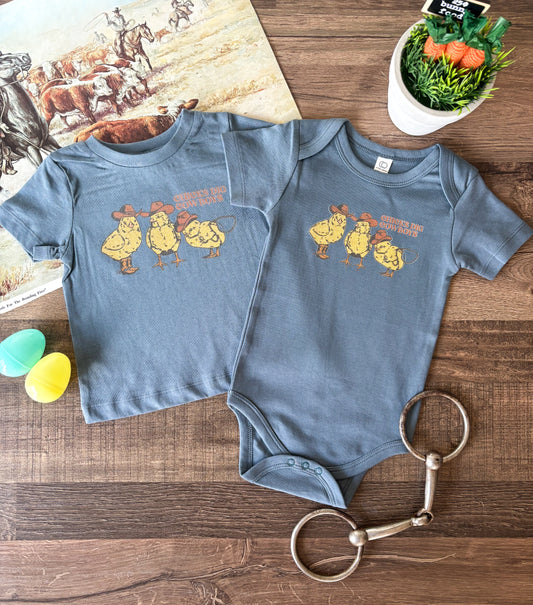 Chicks Dig Cowboys (Baby, Toddler, & Youth) - Harbor Blue