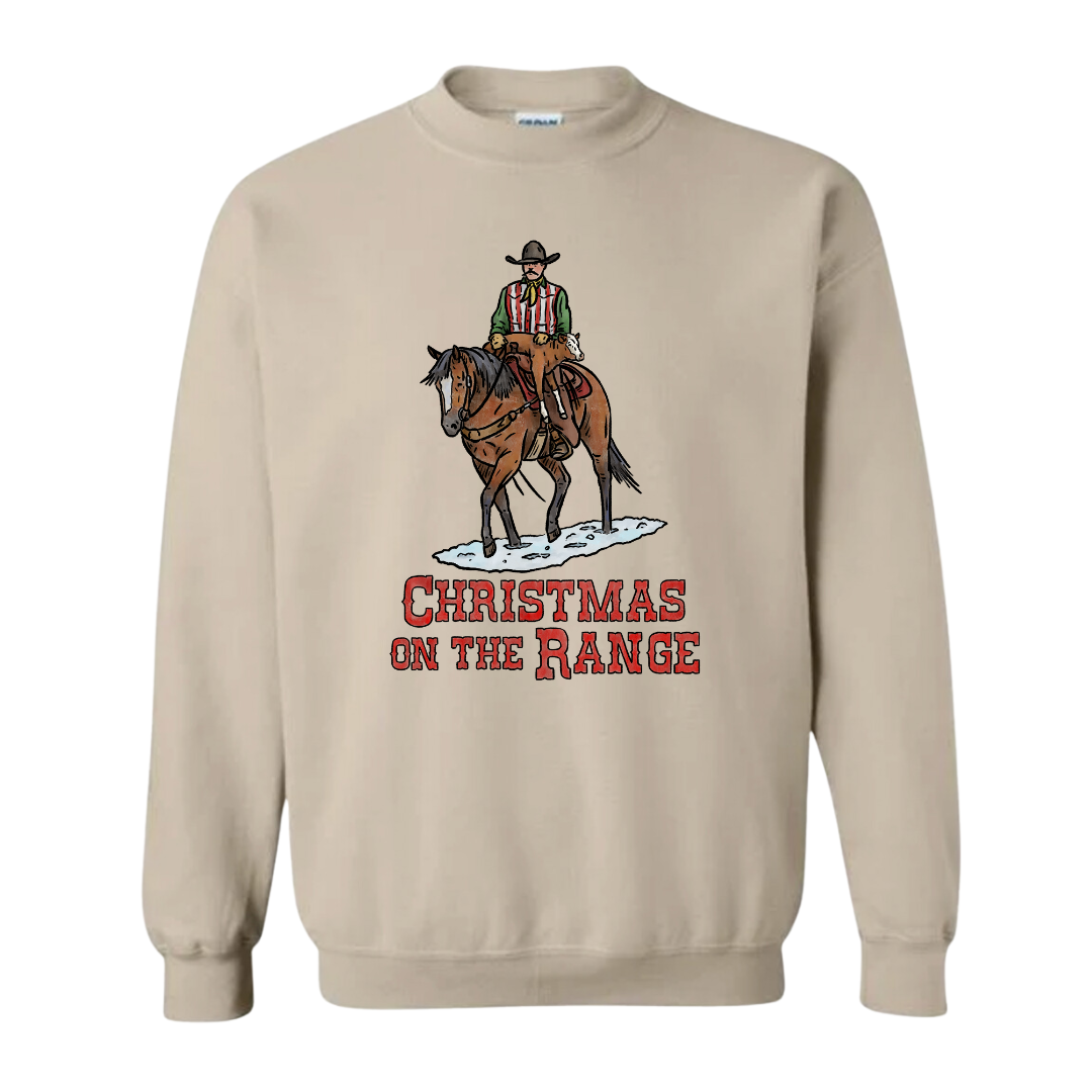 Christmas on the Range Crewneck Sweatshirt (Adult) - Sand