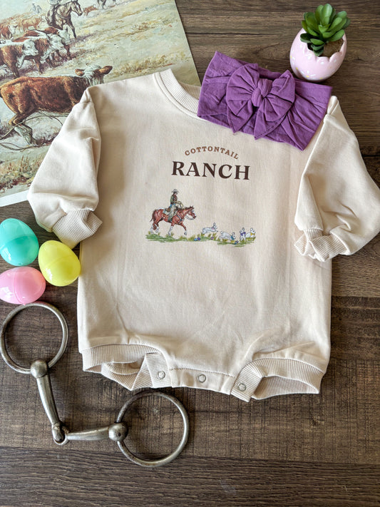 Cottontail Ranch Bubble Romper (Baby) - Natural