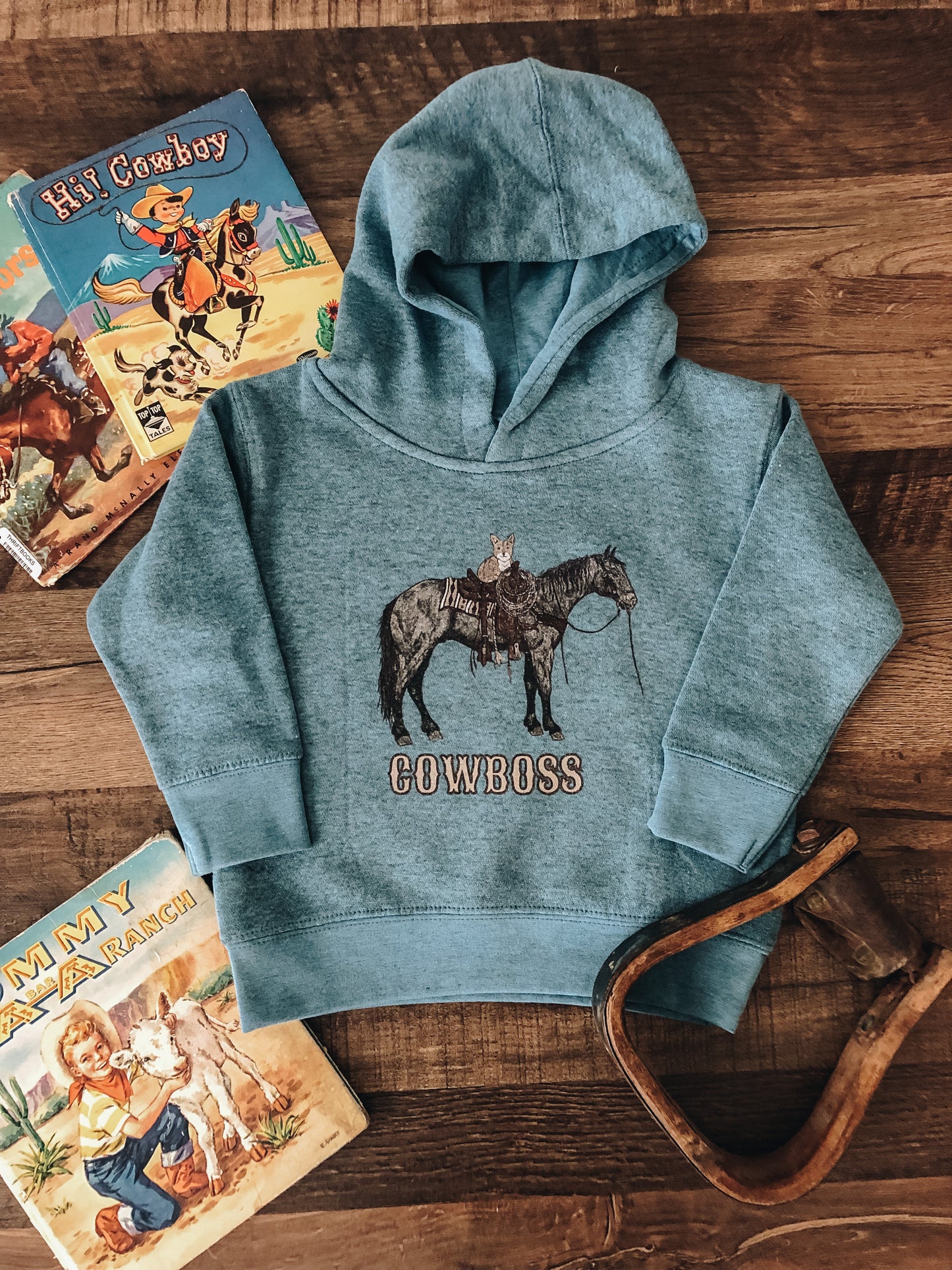 Cowboss Hooded Sweatshirt (Toddler) - Bermuda Blackout