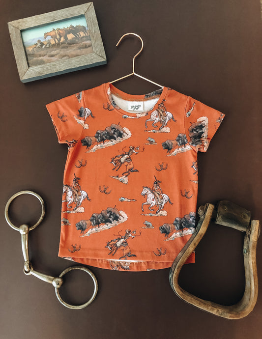 Cowboy's & Indian's Organic Cotton Tee (Baby, Toddler, & Youth) - Rust