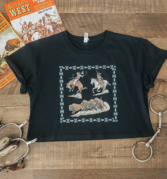 Cowboy's & Indian's Women's Crop Top (Women's) - Navy