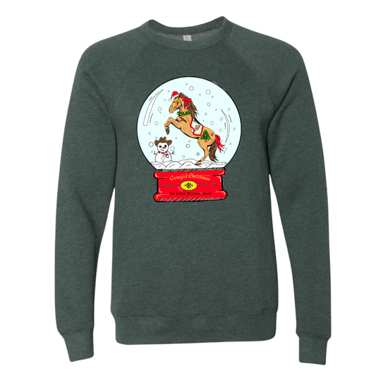 Cowgirl Snow Globe Crewneck Sweatshirt (Adult) - Heather Forest