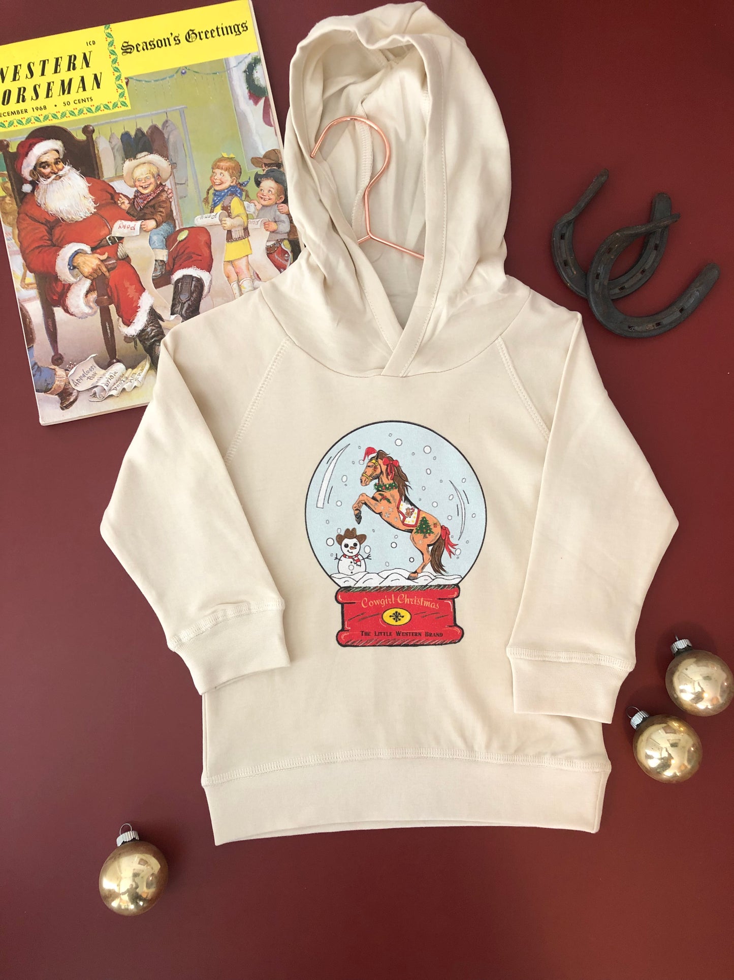 Cowgirl Snow Globe Hooded Pullover (Baby & Toddler) - Natural