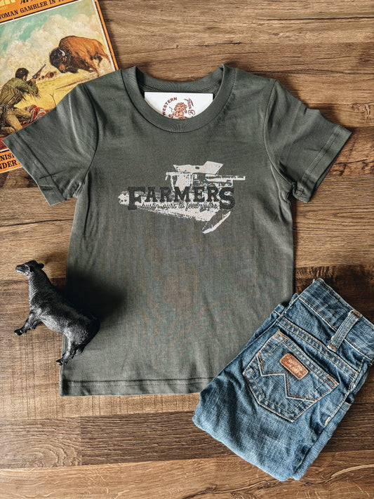 Farmers, Bustin' Ours to Feed Yours (Baby, Toddler, & Youth) - Charcoal