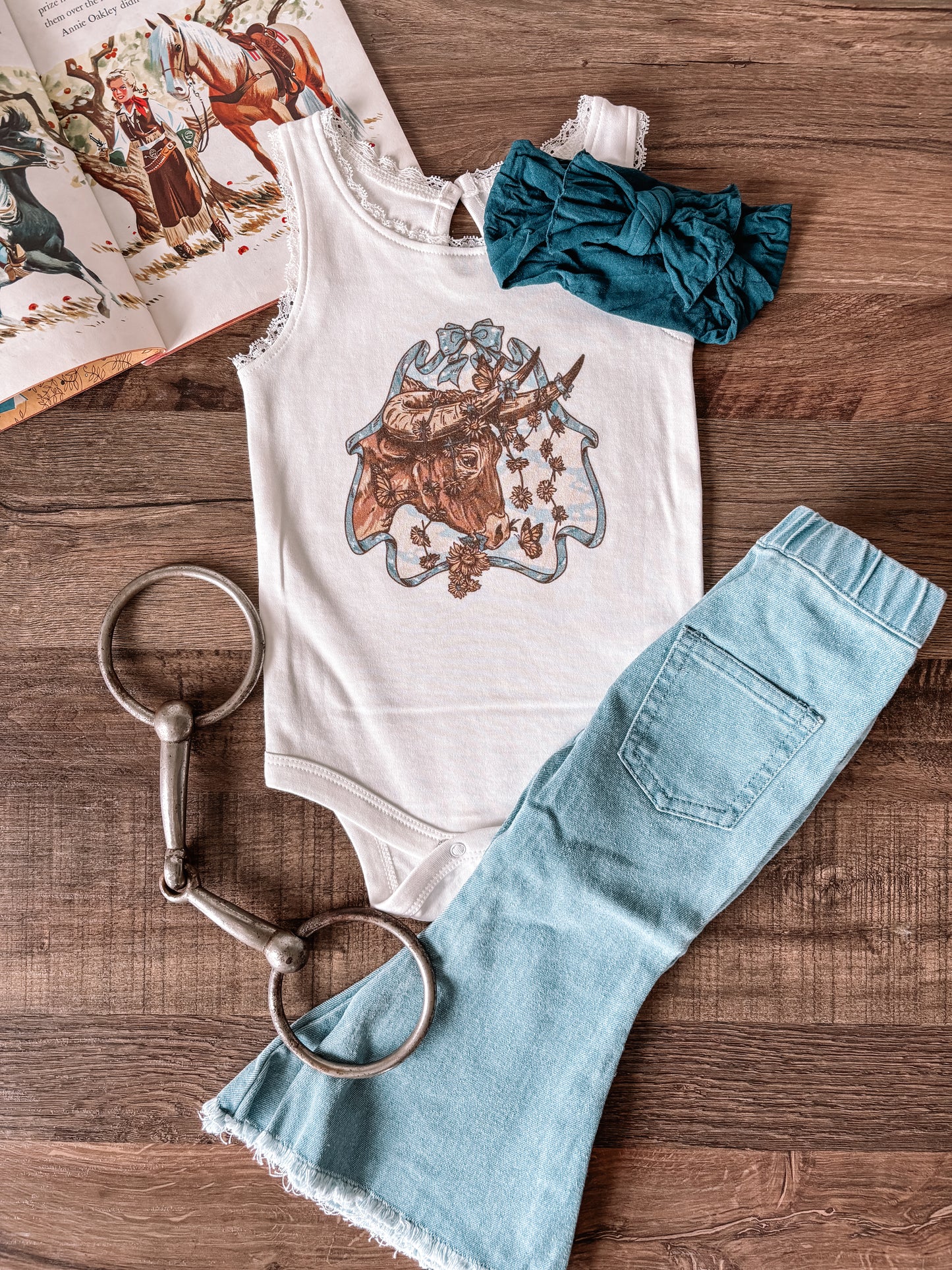 Longhorn Lace Tank (Baby & Toddler) - Coconut