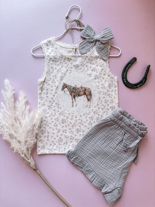 Painted Pally Floral Lace Tank (Baby & Toddler) - Lilac