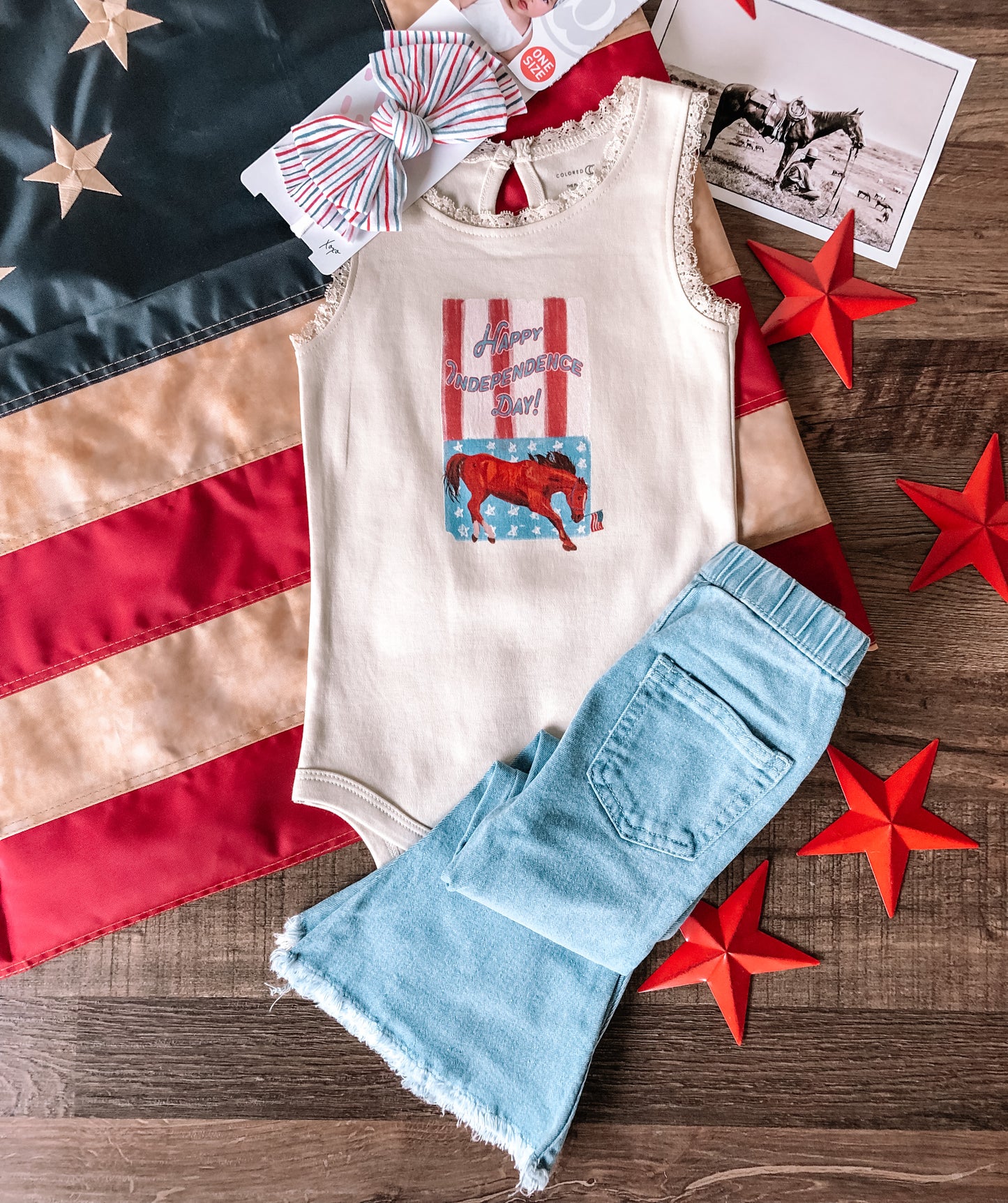 Independence Day Lace Tank (Baby & Toddler) - Natural