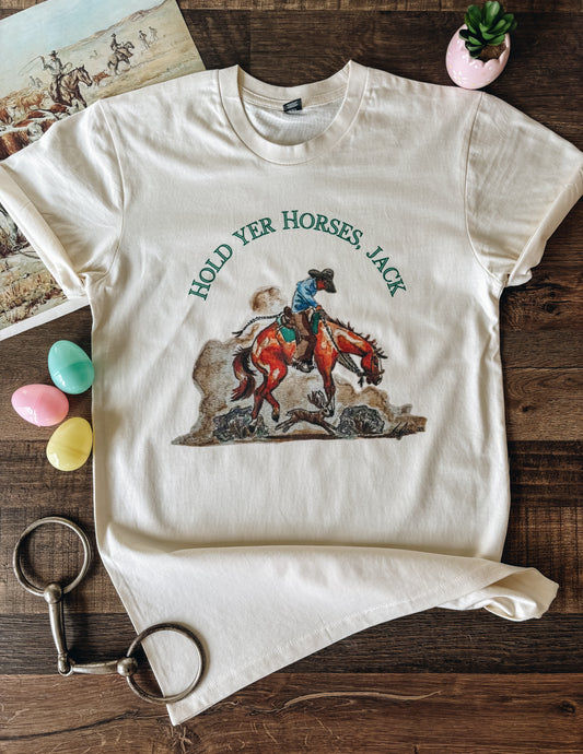 Hold Yer Horses, Jack Adult Tee (Adult) - Natural